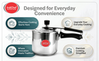 IndiChef Triply Steel Plain Pressure Cooker | Induction Friendly