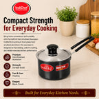 IndiChef Hard Anodised Saucepan with Lid | Induction Friendly