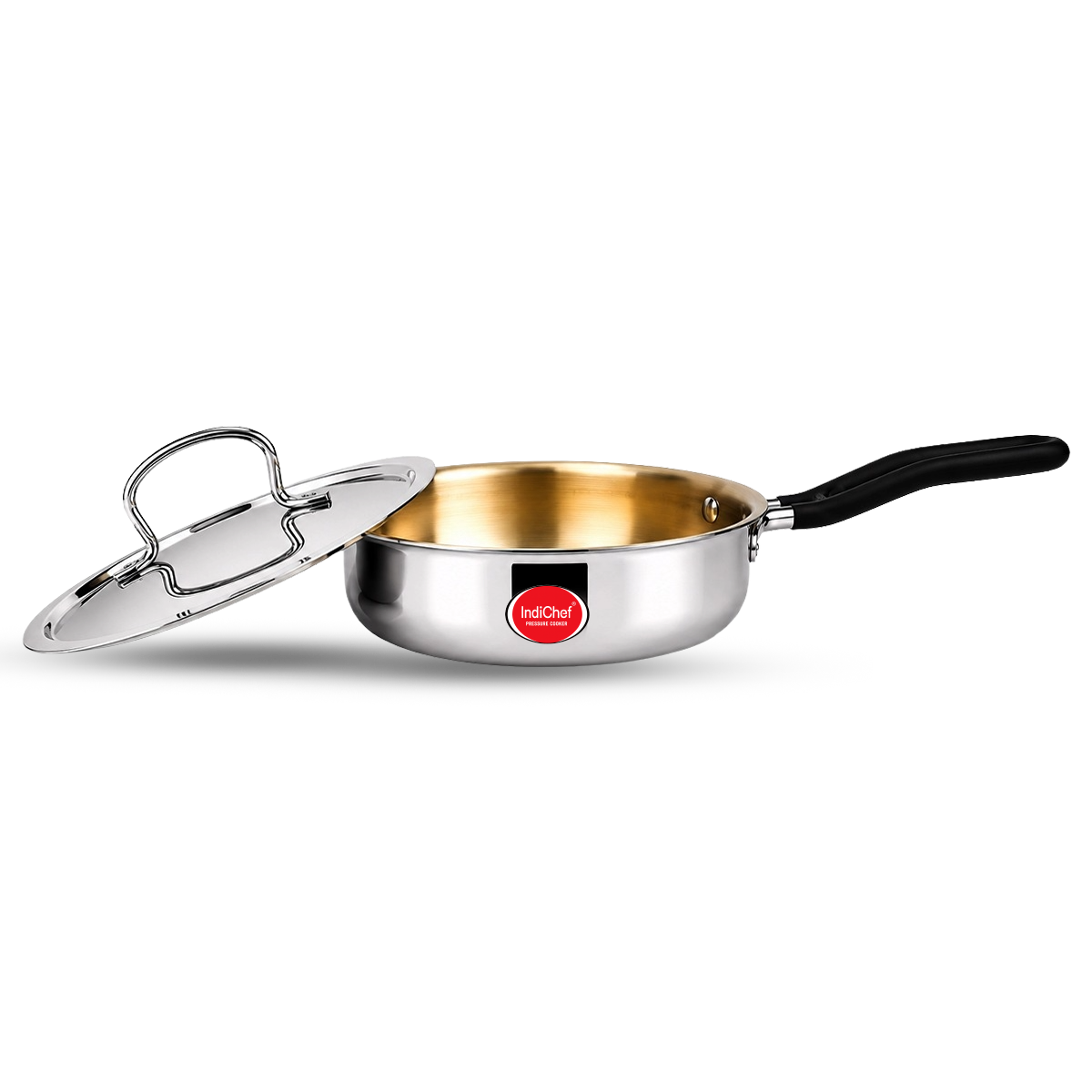 IndiChef Tri-ply Brass Frypan | Induction Friendly