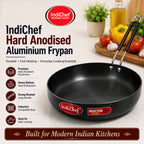 IndiChef Hard Anodised Frypan with Lid | Induction Friendly