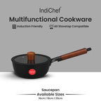 IndiChef Cast Iron Sauce Pan with Cover | Induction Friendly