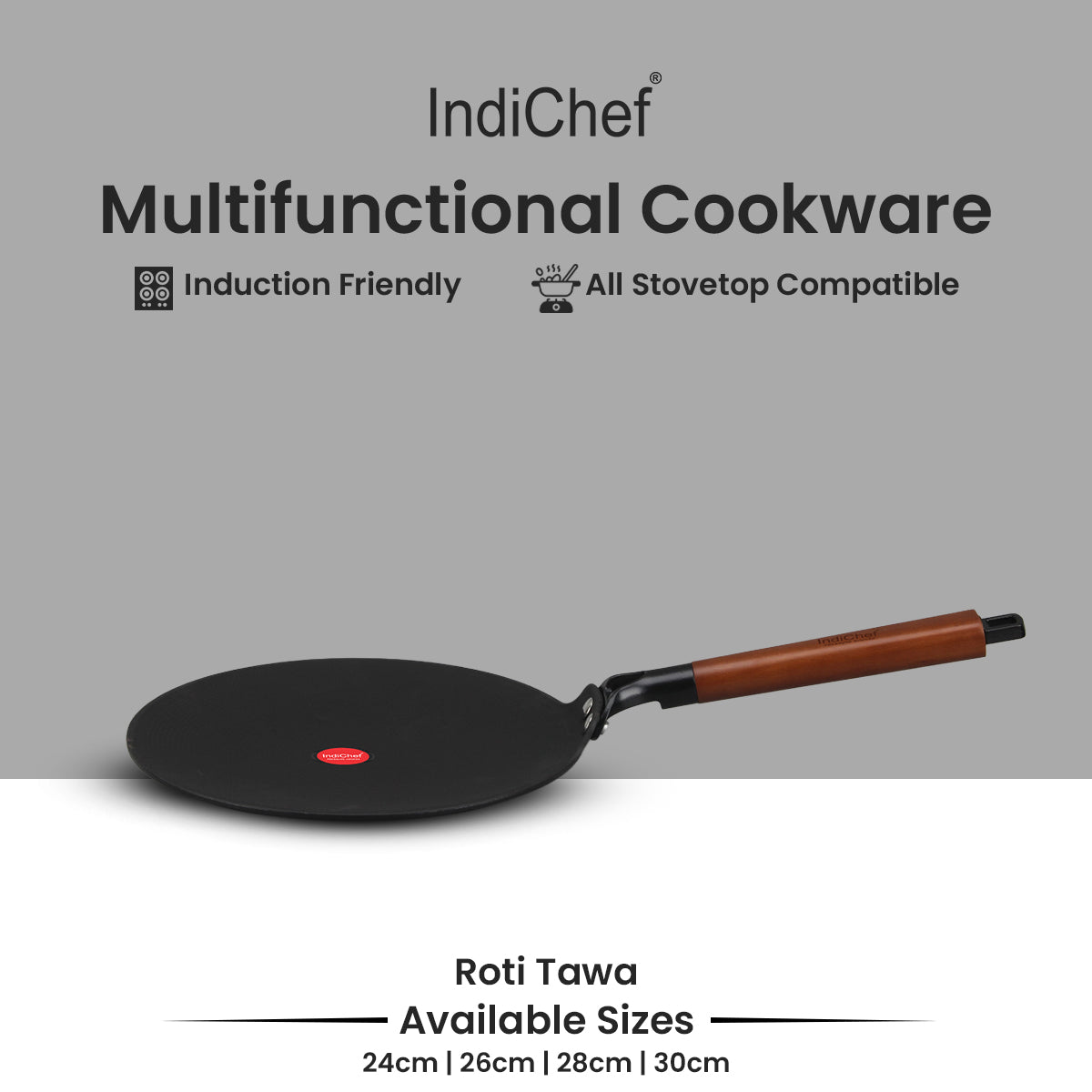 IndiChef Cast Iron Roti Tawa | Induction Friendly
