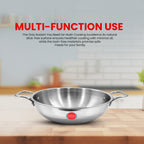 IndiChef Tri-Ply Steel Kadahi/Kadhai | Induction Friendly