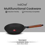 IndiChef Cast Iron Frying Pan with glass lid | Induction Friendly