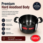 IndiChef Hard Anodised casserole with Lid | Induction Friendly