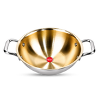 IndiChef Tri-ply Brass Kadahi | Induction Friendly