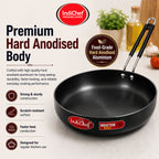 IndiChef Hard Anodised Frypan with Lid | Induction Friendly