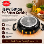 IndiChef Hard Anodised Kadhai with Lid | Induction Friendly