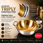 IndiChef Tri-ply Brass Kadahi | Induction Friendly