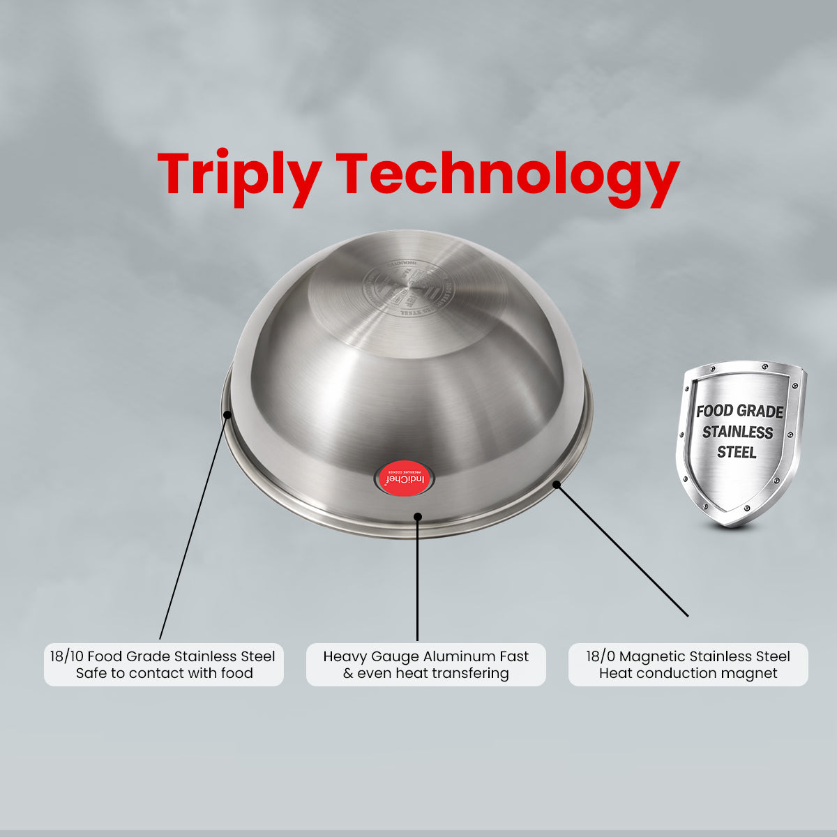 IndiChef Tri-Ply Steel Tasla | Induction Friendly