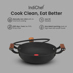 IndiChef Cast Iron Shallow Casserole with Cover | Induction Friendly