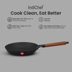 IndiChef Cast Iron Frying Pan with glass lid | Induction Friendly