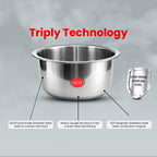IndiChef Tri-Ply Steel Tope/Bhagona | Induction Friendly