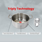 IndiChef Tri-Ply Steel Casserole | Induction Friendly