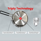 IndiChef Tri-Ply Steel Fry Pan | Induction Friendly