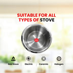 IndiChef Tri-Ply Steel Tope/Bhagona | Induction Friendly