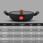 IndiChef Cast Iron Shallow Casserole with Cover | Induction Friendly