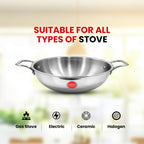 IndiChef Tri-Ply Steel Kadahi/Kadhai | Induction Friendly