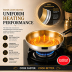 IndiChef Tri-ply Brass Frypan | Induction Friendly