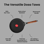 IndiChef Cast Iron Dosa Tawa | Induction Friendly