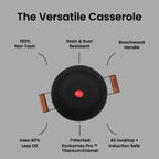 IndiChef Cast Iron Casserole With Cover | Induction Friendly