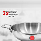 IndiChef Tri-Ply Steel Kadahi/Kadhai | Induction Friendly