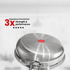 IndiChef Tri-Ply Steel Fry Pan | Induction Friendly
