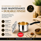 IndiChef Tri-ply Brass Saucepan | Induction Friendly