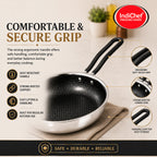 IndiChef Tri-ply Honeycomb Fry Pan with Lid | Induction Friendly