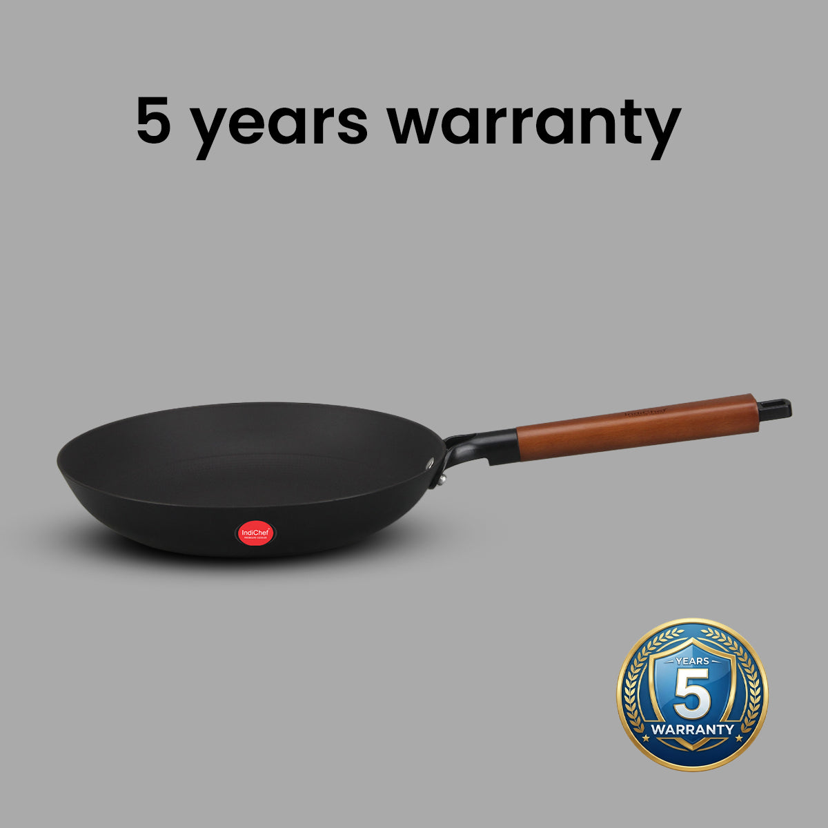 IndiChef Cast Iron Frying Pan with glass lid | Induction Friendly