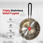IndiChef Tri-Ply Steel Fry Pan | Induction Friendly