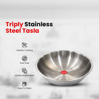 IndiChef Tri-Ply Steel Tasla | Induction Friendly