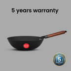 IndiChef Cast Iron Deep Frying Pan with Cover | Induction Friendly