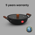 IndiChef Cast Iron Shallow Casserole with Cover | Induction Friendly