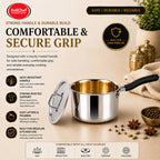 IndiChef Tri-ply Brass Saucepan | Induction Friendly
