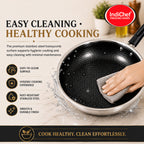 IndiChef Tri-ply Honeycomb Fry Pan with Lid | Induction Friendly