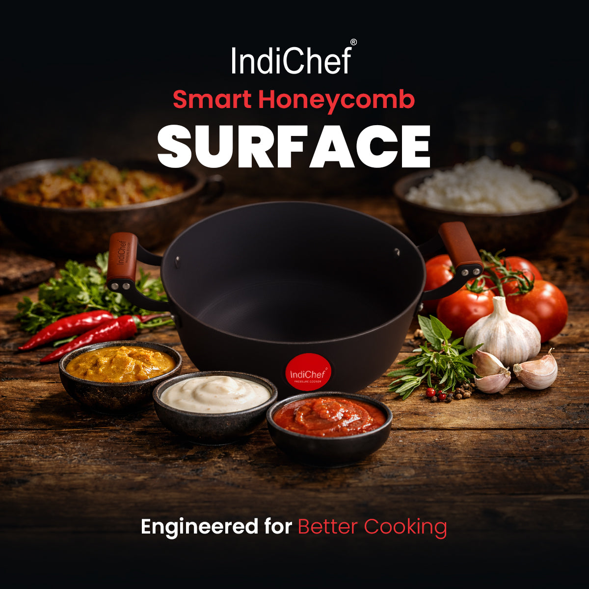 IndiChef Cast Iron Casserole With Cover | Induction Friendly