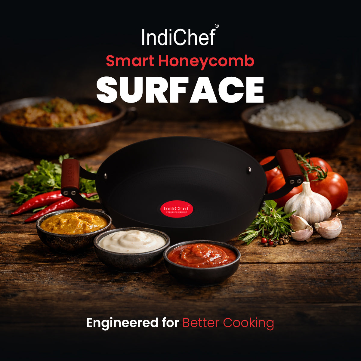 IndiChef Cast Iron Shallow Casserole with Cover | Induction Friendly