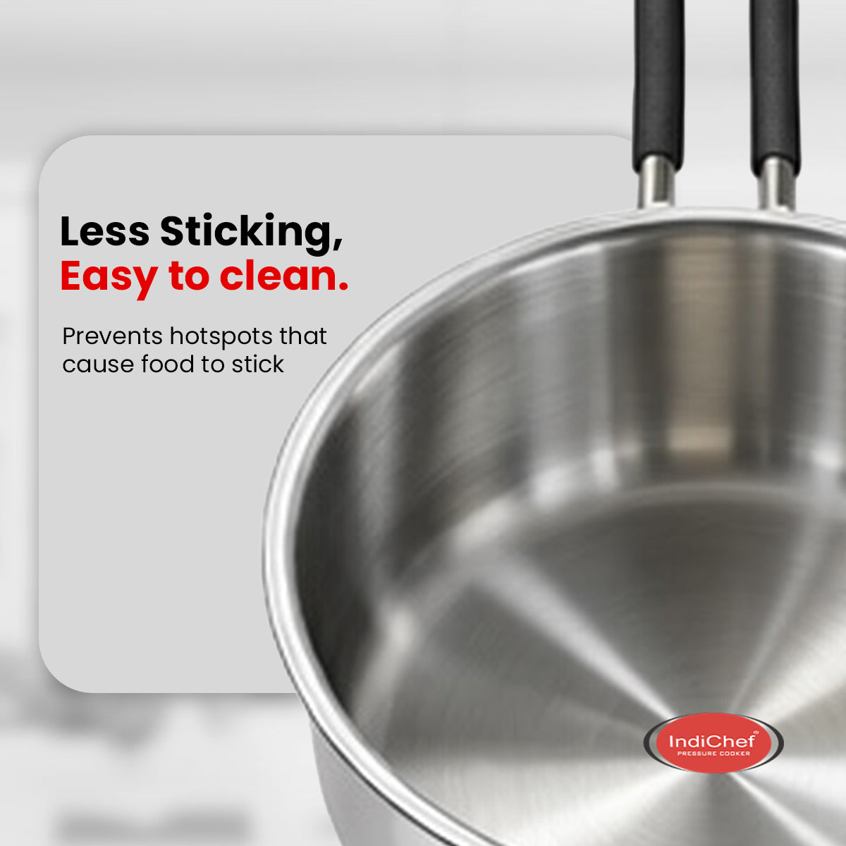 Indichef Triply Steel Saucepan with Lid | Induction Friendly