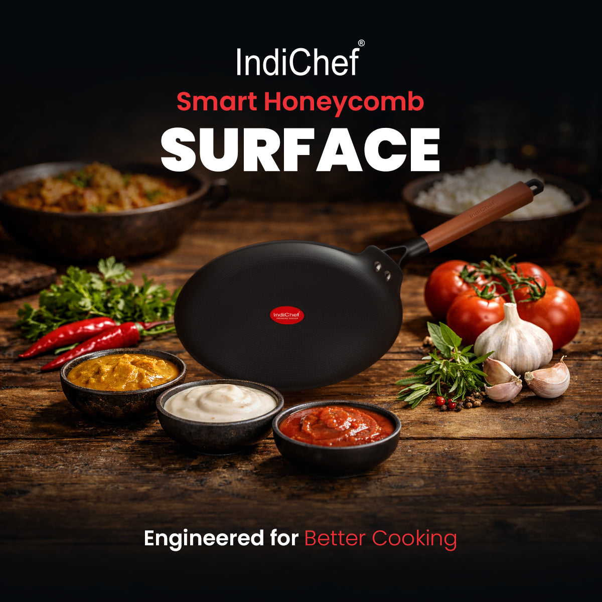 IndiChef Cast Iron Dosa Tawa | Induction Friendly