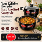 IndiChef Hard Anodised casserole with Lid | Induction Friendly