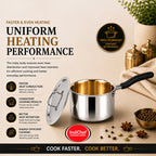 IndiChef Tri-ply Brass Saucepan | Induction Friendly