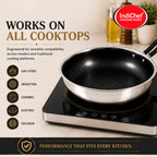 IndiChef Tri-ply Honeycomb Fry Pan with Lid | Induction Friendly