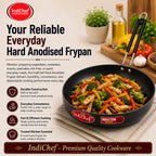 IndiChef Hard Anodised Frypan with Lid | Induction Friendly