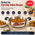 IndiChef Aluminium Kadhai with Lid | Induction Friendly