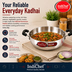 IndiChef Aluminium Kadhai with Lid | Induction Friendly