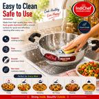 IndiChef Aluminium Kadhai with Lid | Induction Friendly