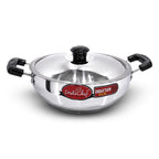 IndiChef Aluminium Kadhai with Lid | Induction Friendly