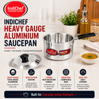 IndiChef Aluminium saucepan with Lid | Induction Friendly