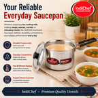 IndiChef Aluminium saucepan with Lid | Induction Friendly